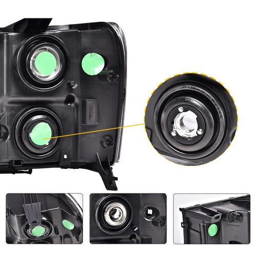 Solid Spare Fit For 07-2013 GMC Sierra 1500 07-14 2500HD 3500HD Smoke Headlights Replacement