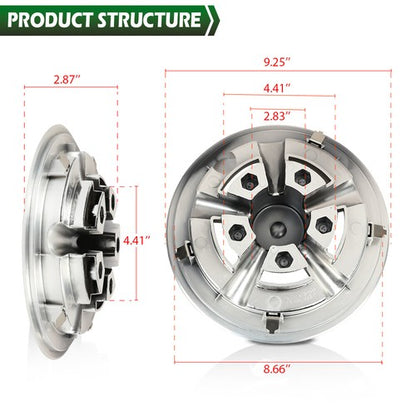 Solid Spare Fit For EZGO Club Car Yamaha 4PCS 8" Golf Cart Wheel Covers Hub Caps Chrome