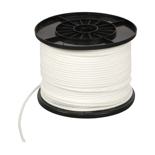 Solid Spare 3/16" x 500Ft White Hollow Braid Polypropylene Rope For Indoor & Outdoor