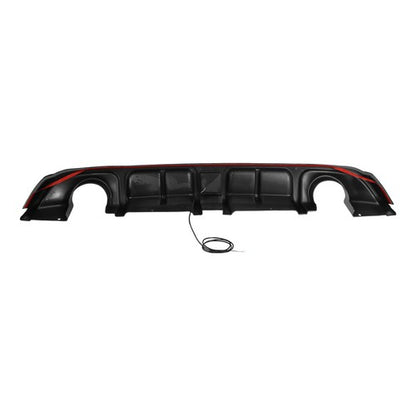 Carbon Style Rear Bumper Diffuser Lip For Infiniti Q60 2017-2022 W/LED Light