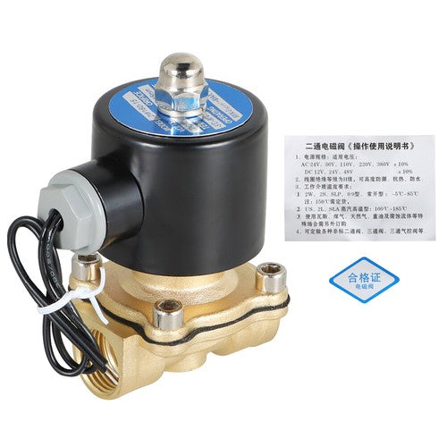 Solid Spare Electric Solenoid Valve 12V DC 1/2" NPT Brass Water Air Gas Viton NC