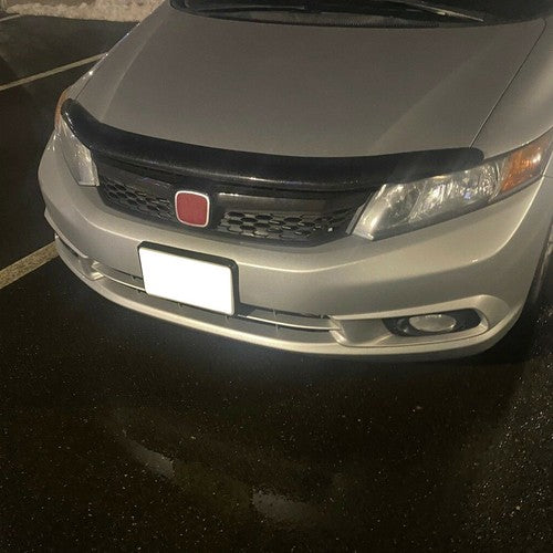Solid Spare Fit Honda Civic 2012 4DR Sedan Front Upper Grille Honeycomb JDM Painted Black