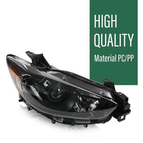 Solid Spare Pair Headlights Black Fit For 2013 14 15 2016 Mazda CX-5 Halogen Headlamps L+R