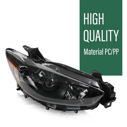 Solid Spare Pair Headlights Black Fit For 2013 14 15 2016 Mazda CX-5 Halogen Headlamps L+R