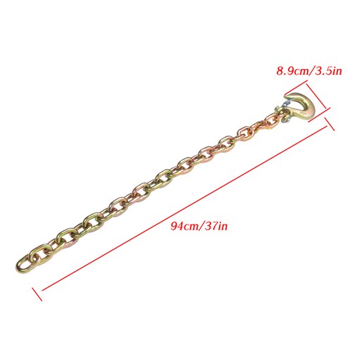 Solid Spare 3/8"×35" 2 Pcs G70 26400Lbs Trailer Safety Chain With Clevis Slip Hook