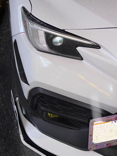 4PCS Carbon Fiber Front Bumper Side Blade Canard Fin For 22-24 Subaru WRX VB S4