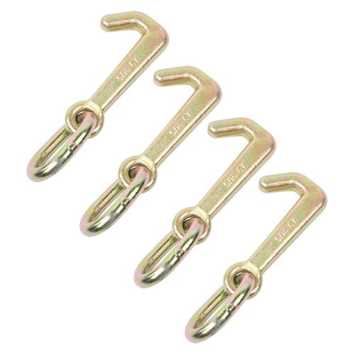 Solid Spare 4 Pack 5/16 Inch G70 Mini J Hook Hook 5400 Lbs Working Load Limit Towing Hooks
