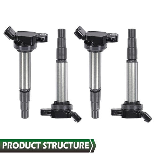 Solid Spare 4Pcs Ignition Coils Fit For 2009-2019 Toyota Corolla Prius 1.8L New