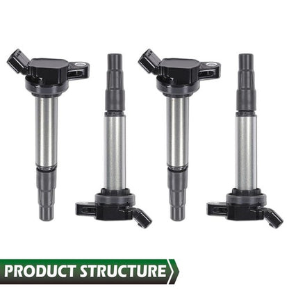 Solid Spare 4Pcs Ignition Coils Fit For 2009-2019 Toyota Corolla Prius 1.8L New