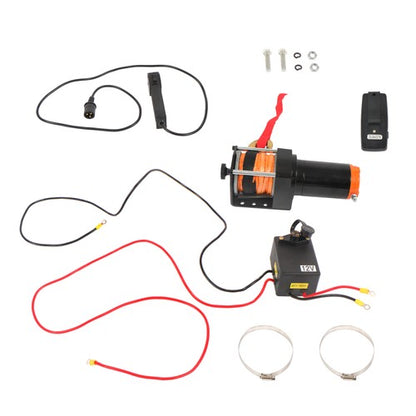 Solid Spare 2500 lbs Electric Winch 50ft Synthetic Rope 12VDC/1.2HP Wireless & Wired Remote