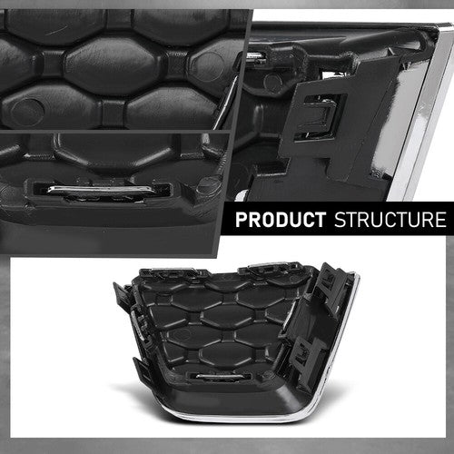 Solid Spare Fit For 2019-2023 Jeep Renegade Front Bumper Fog Light Cover Lamp Trim Pair