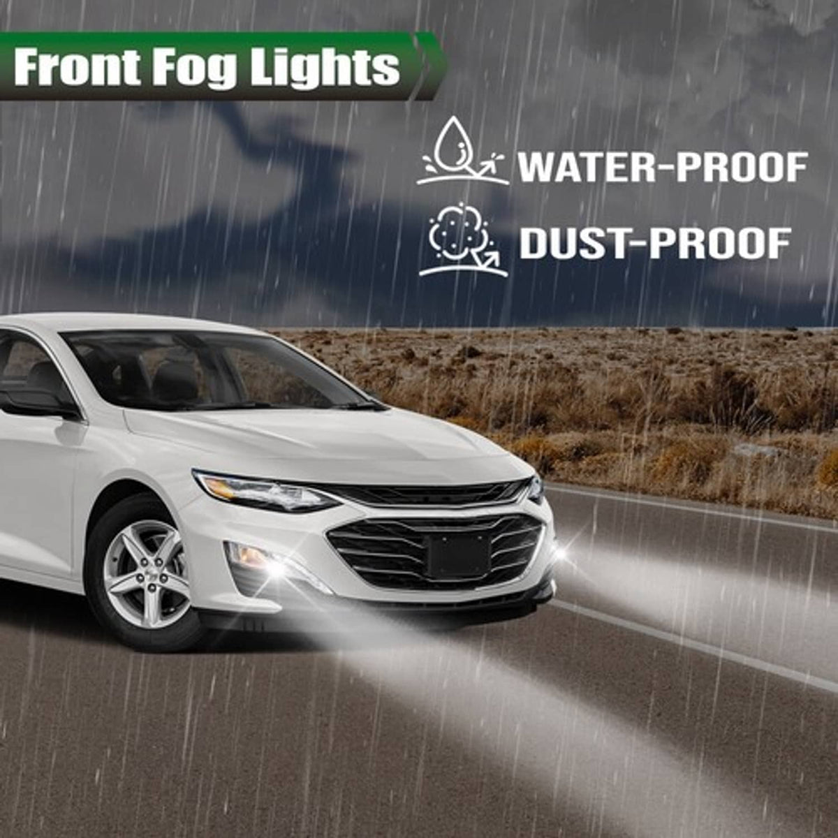 Solid Spare Fit For 19-22 Malibu Right Bumper Turn Signal Lights w/ LED DRL Fog Lamps