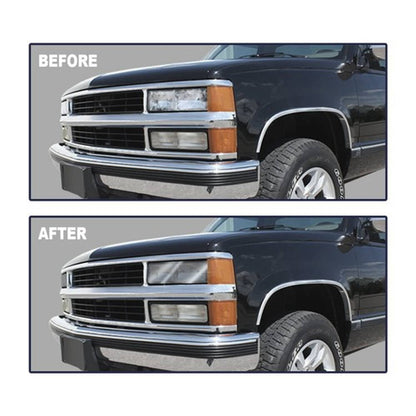 Solid Spare Fit For 94-98 GMC C/K Sierra Suburban Headlight Replacement Lens Smoke