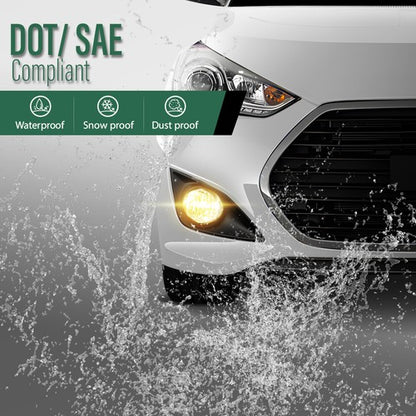 Solid Spare Halogen Fog Light w/ Bezel Fit For 2013-2016 Hyundai Veloster Turbo Right Side