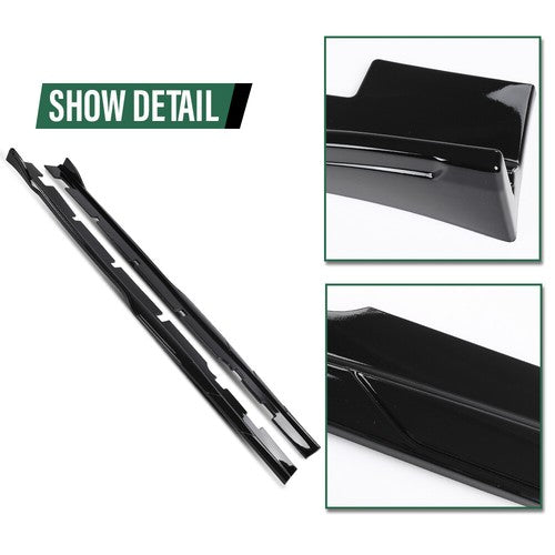 Solid Spare Body Kit Glossy Black Side Skirts Rocker Panel Fit For 15-23 Charger Widebody