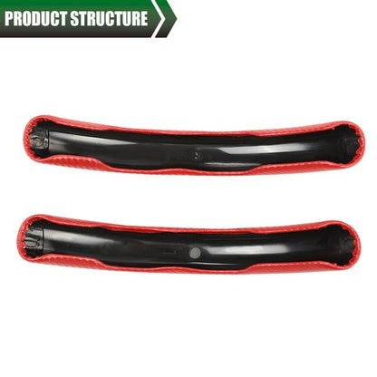 Solid Spare 2x Carbon Fiber Look Car Steering Wheel Booster Cover Non-Slip Accessories Red