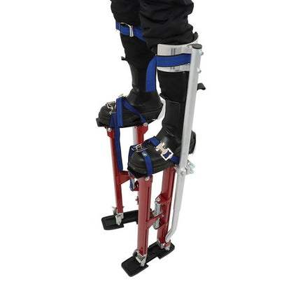 Solid Spare Aluminum Drywall Adjustable Height Stilts Tool For Painter Taping Red 24"-40"