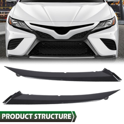 Solid Spare Fit For 2018-2022 Toyota Camry SE XSE Front Bumper Grille Trim Molding Black