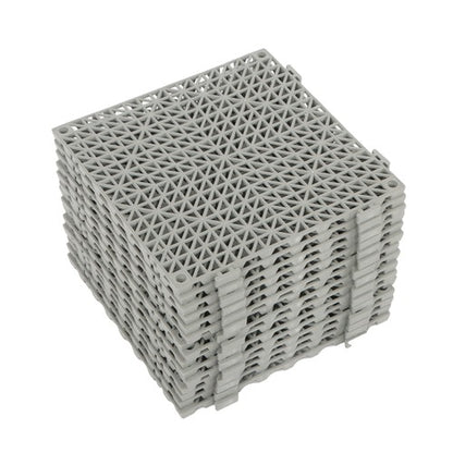 Solid Spare 12x12Inch Interlocking Drainage Floor Tiles Modular Interlocking Tile 55Pcs Gray