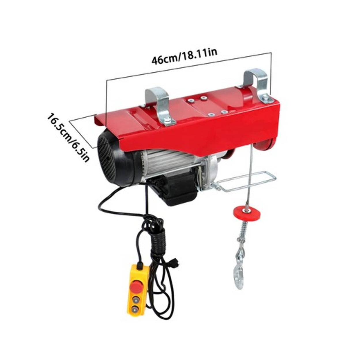 Solid Spare Crane Winch Mini Electric Hoist 2200lbs 14ft Wired Remote Control 1600W 110V