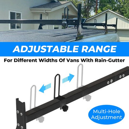 Solid Spare 59" 800lbs For Chevy Express Fullsize Van 3 bar 96-23 Ladder Roof Rack Cross Bar