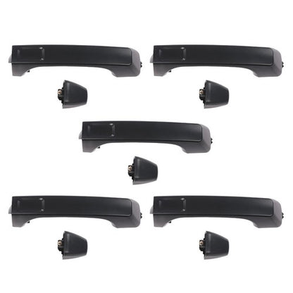 Solid Spare Fit For 2006-2010 Hummer H3 H3T Black Door Handle Outside Front & Rear Set of 5