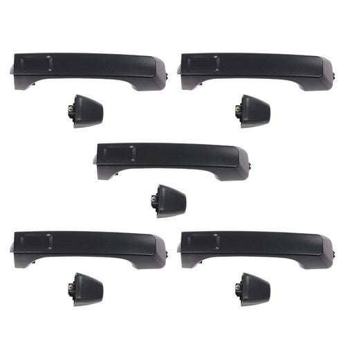 Solid Spare Fit For 2006-2010 Hummer H3 H3T Black Door Handle Outside Front & Rear Set of 5