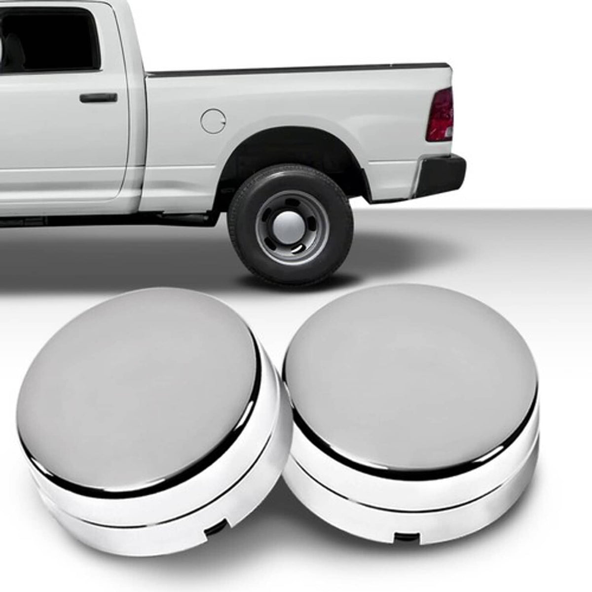Solid Spare Fit For 2003-2017 Dodge Ram 3500 1-Ton Dually Rear Wheel Hub Center Caps Silver