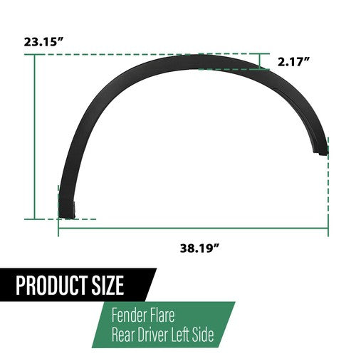 Solid Spare Fit For 2019-2022 Chevy Blazer L LT Rear Left Fender Flare Wheel Arch Molding