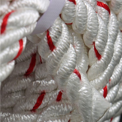 Solid Spare 1/2 'X 120'High Strength Braided Rope Breaking Strength 1160 Pounds White Red