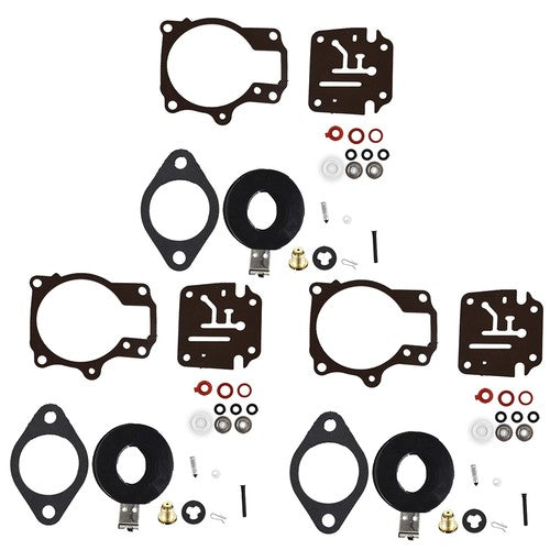 Solid Spare 3× Carburetor Carb Rebuild Repair Kit For Johnson Evinrude 18/20/25/28/30/40 HP