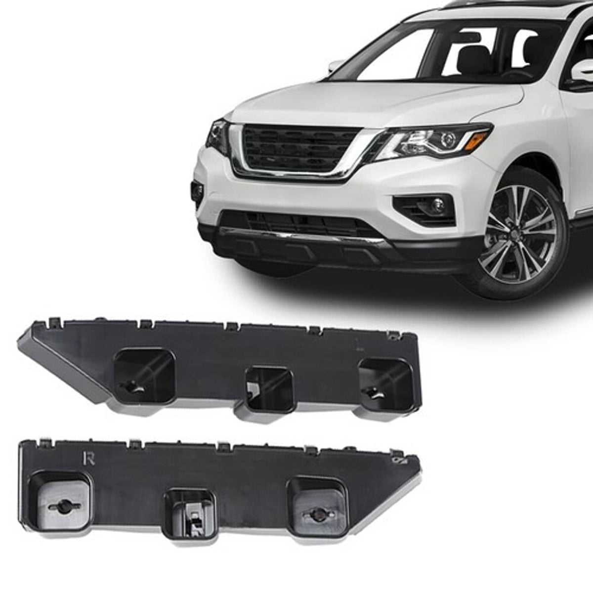 Solid Spare Fit For 2013-2019 Nissan Pathfinder Front Outer Bumper Cover Bracket Left+Right