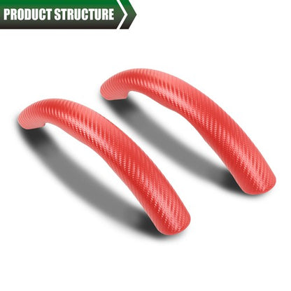 Solid Spare 2x Carbon Fiber Look Car Steering Wheel Booster Cover Non-Slip Accessories Red