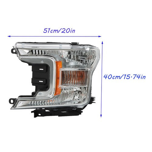 Solid Spare Left+Right Headlight & Front Upper Grille Grill Fit For 2018 2019 2020 Ford F150