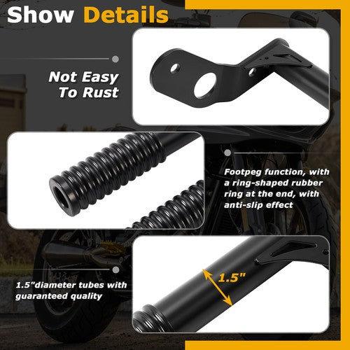 Solid Spare Rear Passenger Peg Crash Bar For Harley Street Bob FXBB Softail FXST 2018-2024