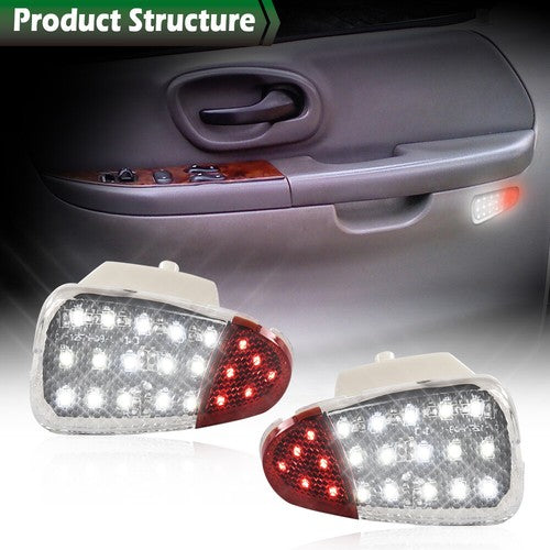 Solid Spare 2x LED Panel Door Interior Courtesy Light Lamp Fit For 1997-2003 Ford F150 F250