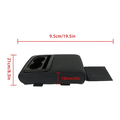 Solid Spare Center Console Armrest Pillow Storage Bag W/ Cup And Phone Holder For Most Cars