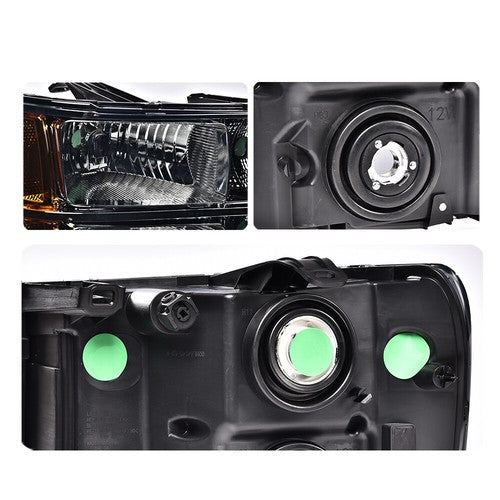 Solid Spare Fit For 2007-2014 GMC Sierra 1500 2500 3500 Smoke Lens Black Headlights