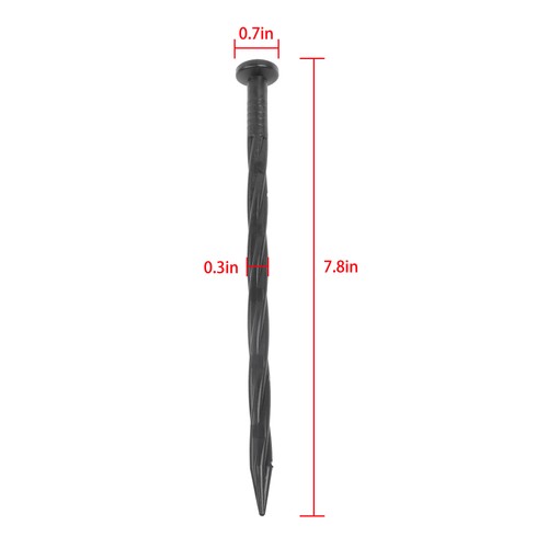 Solid Spare 200 Pcs 8 Inch Landscape Anchoring Stakes Plastic Edging Garden Spikes Spiral