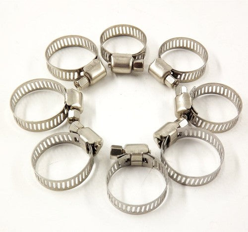 Solid Spare Stainless Steel Adjustable 50pcs 1/2"-3/4" Drive Hose Clamps Fuel Line Worm Clip