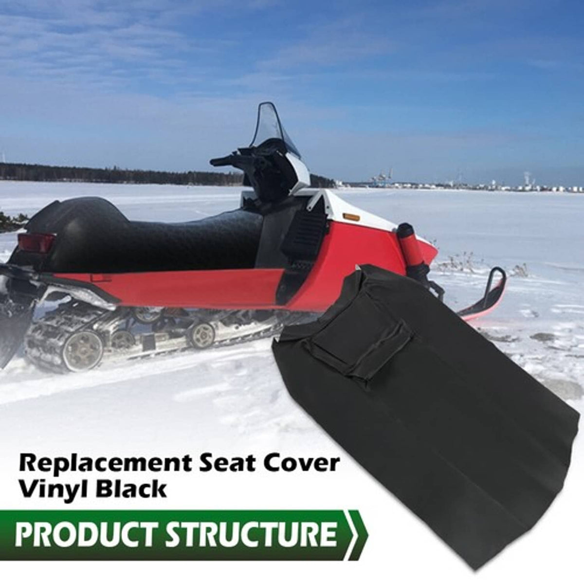 Solid Spare Fit For 1987-1993 Yamaha Exciter Seat Cover Replacement Vinyl Black New