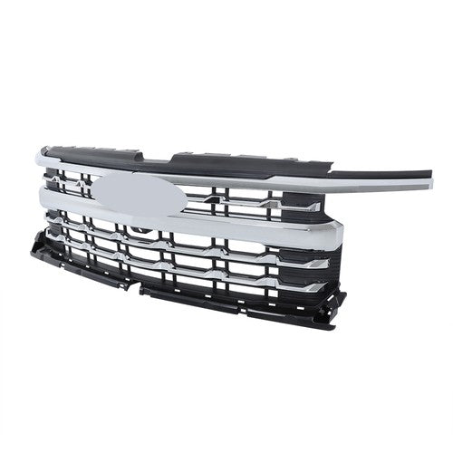 Solid Spare New Chrome Plastic Front Bumper Grille For Chevy Silverado 1500 LTZ 2022-2024