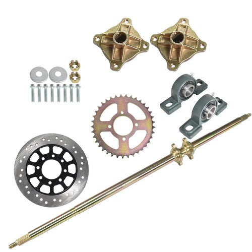 Solid Spare 44in Rear Live Axle Wheel Hub Complete Kit For Go Kart Golf Cart ATV Buggy Quad