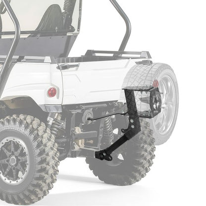 Solid Spare Black Steel Hitch Mounted Spare Tire Carrier For 2014-2025 Kawasaki Teryx4 800
