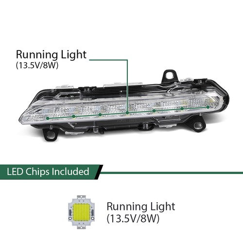 Solid Spare LED Fog Light Daytime Running Lamp Left Fit For Mercedes-Benz S550 S600 S63 AMG