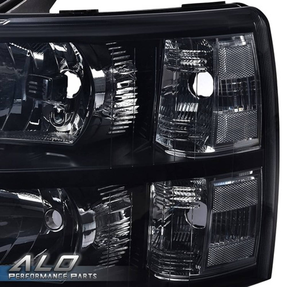 Solid Spare Fit For 07-13 Chevy Silverado 1500/2500/3500 Smoke Lens Black Housing Headlights