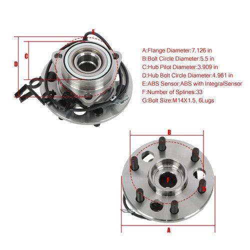 Solid Spare 17pcs Front Upper Control Arm Wheel Hub Bearing Suspension For Chevy K1500 Tahoe