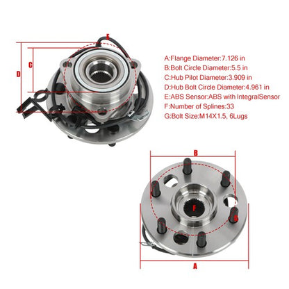 Solid Spare 17pcs Front Upper Control Arm Wheel Hub Bearing Suspension For Chevy K1500 Tahoe