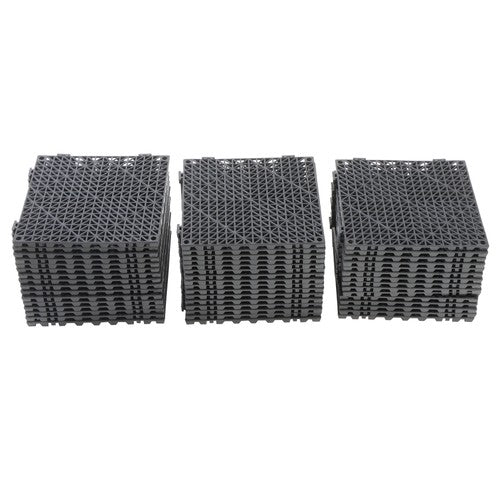 Solid Spare Interlocking Tile 50PCS Black, Soft PVC Interlocking Drainage Tiles 12x12inch