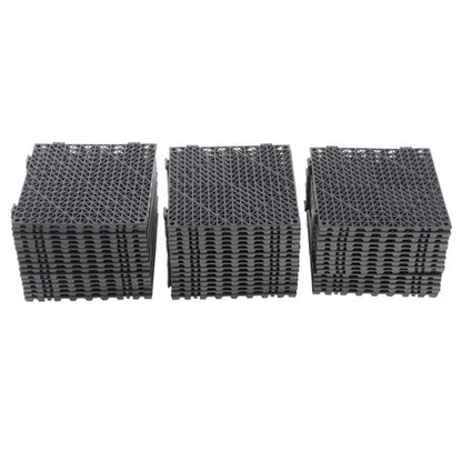 Solid Spare Interlocking Tile 50PCS Black, Soft PVC Interlocking Drainage Tiles 12x12inch